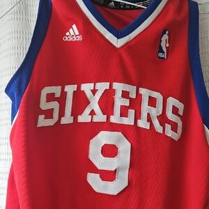 Adidas Sixers Red and Blue Jersey